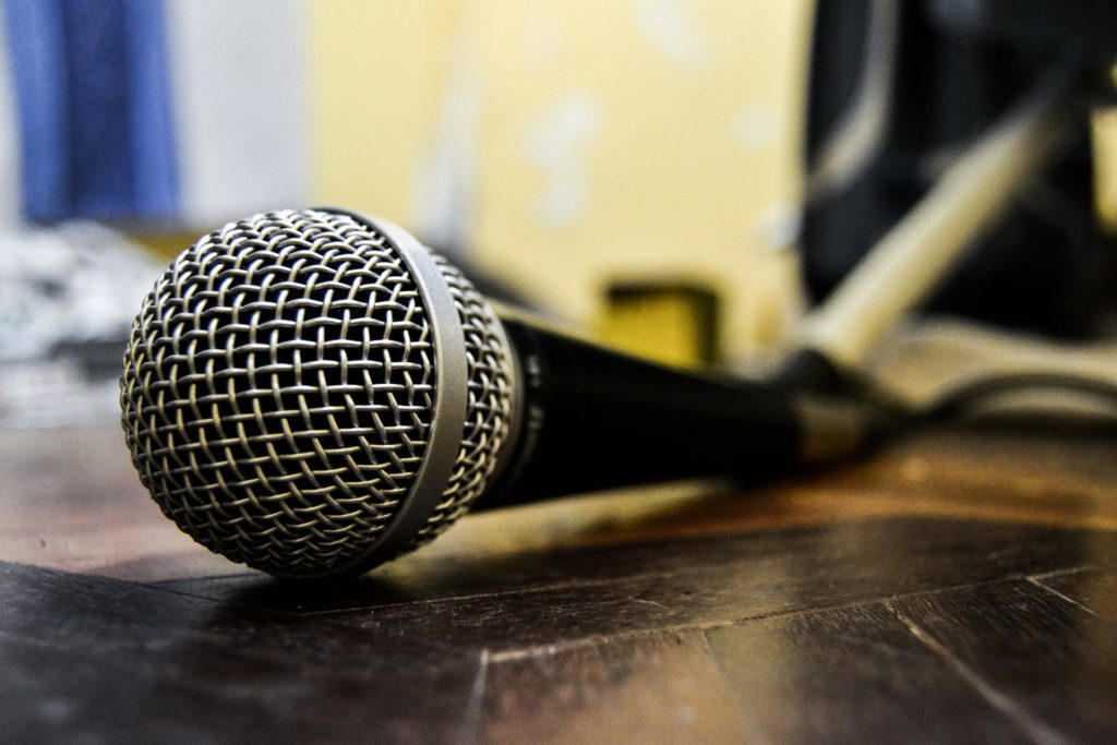 Microphone on a desk